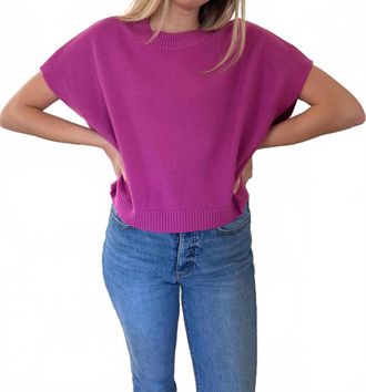 Pinch Design Heidi Boxy Knit Top In Fuchsia