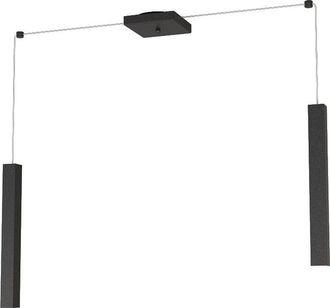 Top-Light Sospensione Moderna Square Tube Metallo Nero 2 Luci Gu10