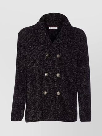 Brunello Cucinelli shawl collar double-breasted knitted cardigan