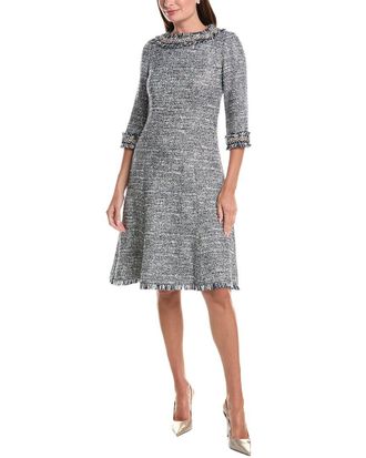 Teri Jon by Rickie Freeman Teri Jon By Rickie Freeman Tweed Jewel Trim A-Line Dress