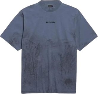 Balenciaga Tops, Heren, Blauw, S, T-shirts