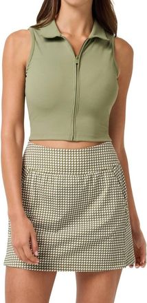 Travis Mathew Moveknit Rib Zip Polo In Oil Green