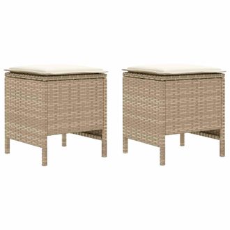 vidaXL Reposapi&eacute;s De Jard&iacute;n 2 Pieza Beige Y Crema 38 X 38 X 45 Cm Vidaxl