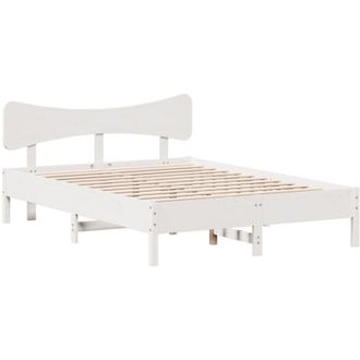 vidaXL Vidaxl - Estructura De Cama Sin Colch&oacute;n Madera De Pino Blanco 135x190 Cm