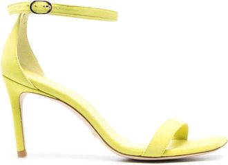 Stuart Weitzman 80mm open-toe sandals - women - Calf Leather/Calf Suede/Calf Leather - 36 - Green