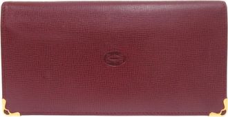 Cartier Bordeaux Leather Long Wallet (Bi-Fold) (Pre-Owned)