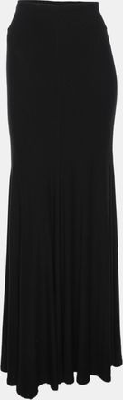 DKNY Donna Karan Black Jersey Floor Length Flare Skirt