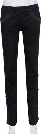 Emporio Armani Black Side Trim & Button Detail Trousers