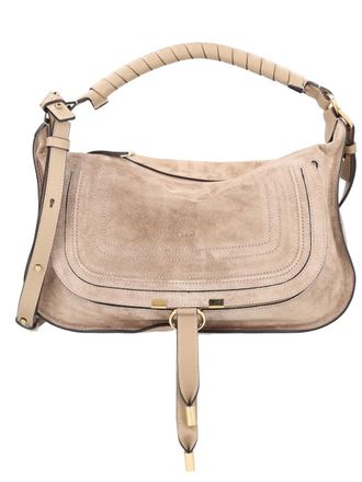 Chlo&eacute; Womens Small Marcie Bag Beige Leather Shoulder