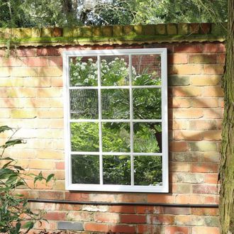 Melody Maison Large Matte White Window Mirror 130cm X 95cm | Size: 130 cm X 95 cm