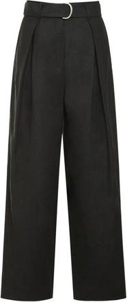 Max Mara Broeken, Dames, Zwart, XS, Linnen, Jane Wijde Pijpen Broek