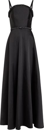 Roland Mouret Curved Crystal-embellished Taffeta Gown - Black - 14 (UK14 / L)