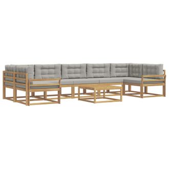 vidaXL Conjunto De Sof&aacute;s De Exterior 6 Pcs Blanco Y Gris Claro Vidaxl