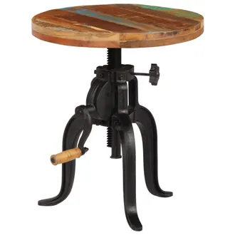 vidaXL Tavolino 45x(45-62) Cm In Legno Massello Di Recupero E Ghisa Vidaxl
