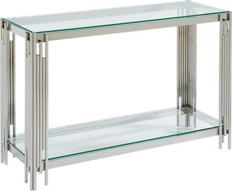Vente-Unique Consola de cristal templado y acero inoxidable - Cromado - NOMELANO de Pascal MORABITO
