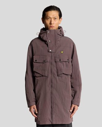 Lyle & Scott Mens Water Resistant Guard Parka - Brown Nylon - Size X-Small