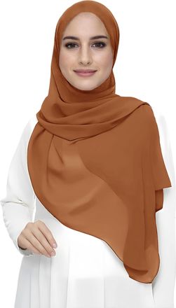 Lina & Lily Premium Chiffon Hijab Head Scarf Shawl Wrap for Muslim Women Lightweight (Copper)