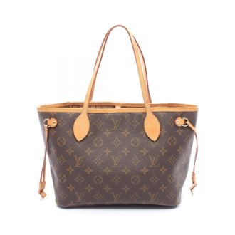 Louis Vuitton Brown Coated Canvas Leather Handbag Tote Bag (Pre-Owned)