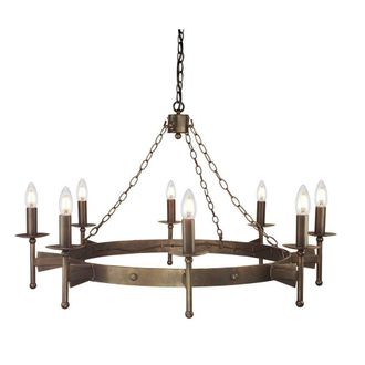 Netlighting Cromwell 8 Light Chandelier Old Bronze Finish E14 in Brown
