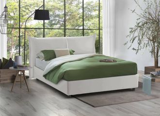 Dmora Dmora - Cama Matrimonial Darabon, Cama Contenedor Con Revestimiento De Tela, 100% Made In Italy, Apertura Frontal, Adecuado Para Colch&oacute;n Cm 160x190, B