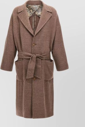 Etro wool coat with belted waist and pockets