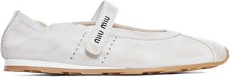 Miu Miu Aged Effect Suede Plume Ballerinas Shoes