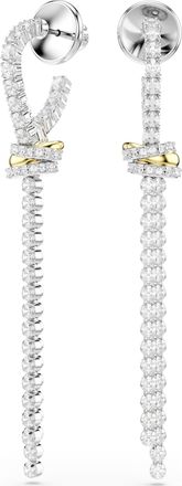 Swarovski Hyperbola Round Cut, Knot, White, Mixed Metal Finish Drop Earrings