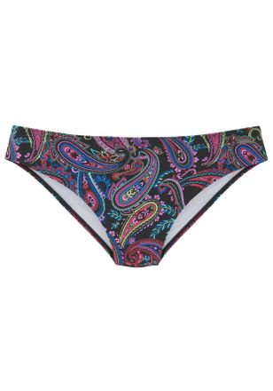 Venice Beach Bikini-Hose VENICE BEACH Paislee, Damen, Gr. 32, N-Gr, schwarz (schwarz bedruckt), Recycling-Polyamid, Paisleymuster, bedruckt, Badehosen Bikini-Hose,