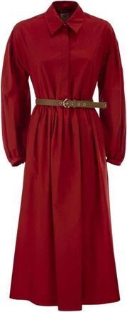 Max Mara Mstmarmo Jurk - Dames - Maxi kleedjes - Rood - 2XS - Polyester - Kleedjes