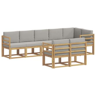 vidaXL Conjunto De Sof&aacute;s De Exterior 8 Pcs Blanco Y Gris Claro Vidaxl