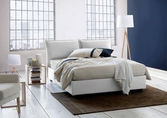 Talamo Italia Dmora - Cama Matrimonial Dcaprar, Cama Contenedor Con Revestimiento De Tela, 100% Made In Italy, Apertura Frontal, Adecuado Para Colch&oacute;n 160x190 Cm, B