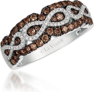 Le Vian Chocolatier Ring Chocolate Diamonds, Vanilla Diamonds set in 14K Vanilla Gold Ring Size 7 R20590WBR