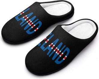 Generic Iceland Flag Funny Mens Cotton Slippers Soft Non-Slip Rubber Sole House Slipper Indoor Outdoor