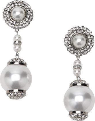 Alessandra Rich Oorbellen met hanger - Dames - Oorbellen - Wit - ONE Size - Accessoires