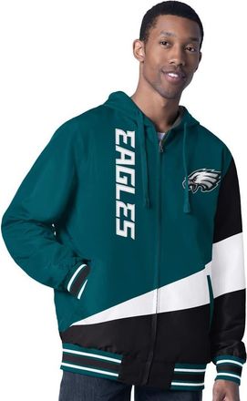 G-III Sports by Carl Banks Mens G-III Sports by Carl Banks Midnight Green/Charcoal Philadelphia Eagles Dual Threat Reversable Full-Zip Hooded Jacket at Nordstrom, Size Xx-Large
