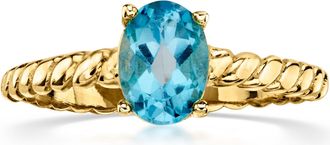 Ross-Simons Swiss Blue Topaz Ring in 10kt Yellow Gold