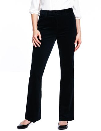 Generic Ladies Bootcut Velvet Jeans/Trousers (10 Medium) Black