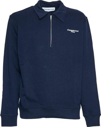 Department Five Polo Collar Pullover With Half-Zip Closure