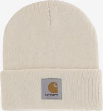 Carhartt Work in Progress Off White Logo Beanie Hat