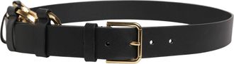 Dolce & Gabbana Black Calf Leather Gold Metal Buckle Men Belt