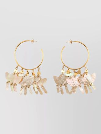 Isabel Marant seashell hoop earrings and butterfly charms