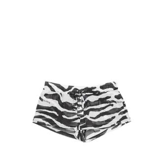 The Attico Zebra-pattern Drawstring Shorts