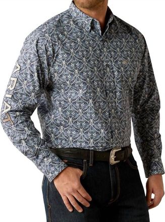 Ariat Mens Team Logo Orlando Shirt In Blue/tan