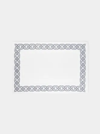 Loretta Caponi Foliage Hand-Embroidered Cotton Bath Mat