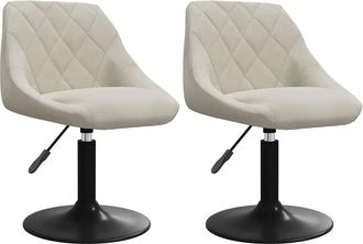 vidaXL Sillas De Comedor Giratorias 2 Uds Terciopelo Crema Vidaxl