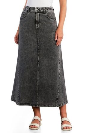 Wash Lab Denim Denim Maxi Skirt in Black Diamond at Nordstrom, Size 25