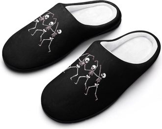 Generic Dancing Skeleton Mens Slippers Comfortable And Non-slip Cotton Slipper Shoe for House