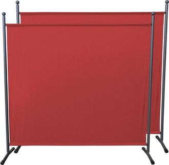 Quick-Star 2 St&uuml;ck Paravent 180 X 178 Cm Stoff Raumteiler Gro&szlig; Stellwand Trennwand Balkon Sichtschutz Rotorange Ral 2001