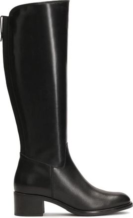 Kazar Post hiel laarzen - Dames - Laarzen met Hak - Zwart - 38 EU - Leer - Schoenen