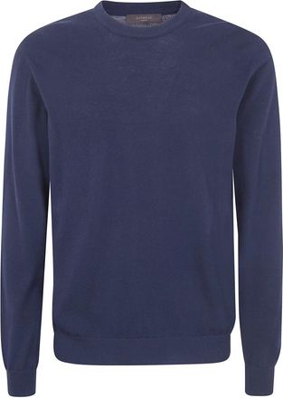 Zanone Slimfit trui met ronde hals - Heren - Ronde hals truien - Blauw - 3XL - Leer - Truien & Vesten